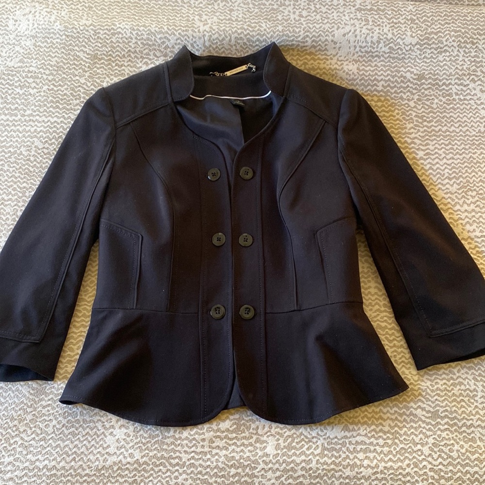 White House Black Market Peplum Black Jacket/Blazer - Size 10
